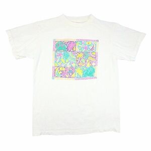 Vintage Hawaii T Shirt Mens Size Medium White Art Tee Palm Trees Travel